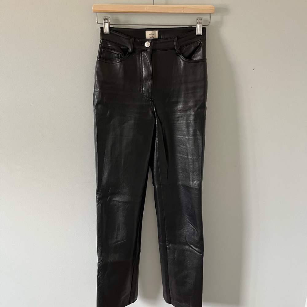 Wilfred Shiny Black Faux Leather Pants